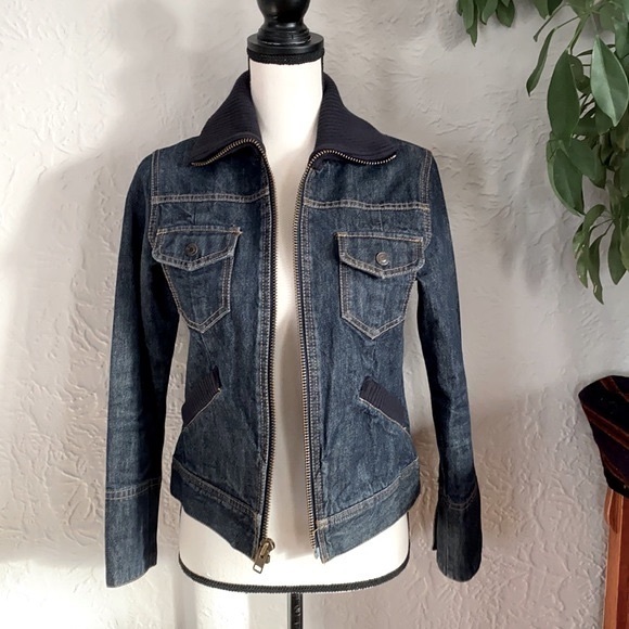 GAP Jackets & Blazers - Vintage Gap Ribbed Collar Zip Jean Jacket